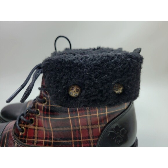 Patricia Nash Lia 2 Tartan Plaid Leather Ankle Boots‎ Sz 7 M - Picture 8 of 13